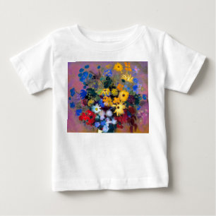 Camiseta Vaso Branco com Flores Odilon Redon