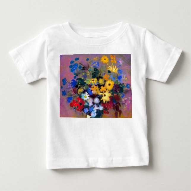 Camiseta Vaso Branco com Flores Odilon Redon (Frente)