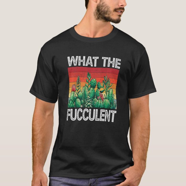 Camiseta Vaso de Jardineiro Suculenta Cabeça Qual é a Sucul (Frente)