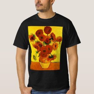 Camiseta Vaso de Natureza-Morta com 15 Girassóis Vincent va