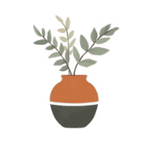 Vaso de Terracota Minimalista Boho Folhas Botânica