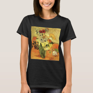 Camiseta Vaso Japonês, Rosas, Anêmonas por Vincent van Gogh