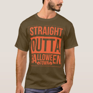 Camiseta Vassoura-de-design do Dia das Bruxas assustada, gr