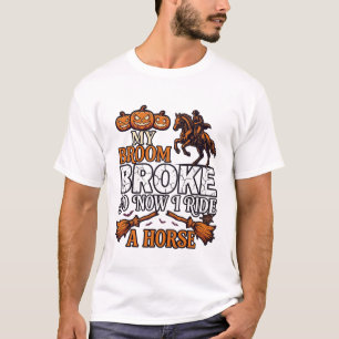 Camiseta Vassoura Quebrou Cavalgada Cavalo Abóbora Cowboy M