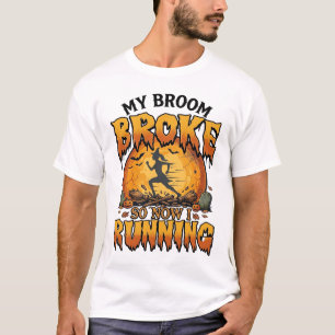 Camiseta Vassoura Quebrou Então Agora Correndo Halloween Br