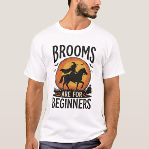 Camiseta Vassouras São para Iniciantes Bruxa de Halloween V