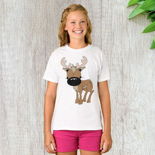 Camiseta Veado Com Uma Camisa-T De Garotas-Nariz Grande
