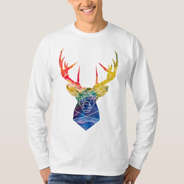 Camiseta Veado de aquarela (Frente)