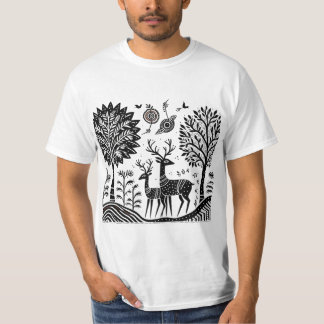 Camiseta veado de Madhubani