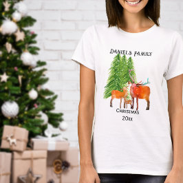 Camiseta Veado de Natal da Família