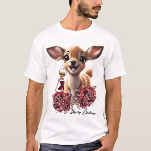 Camiseta Veado doce e elfos fofos