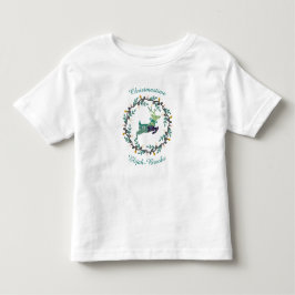 Camiseta Veado Feliz Natal com Coroa de Teal Personalizado
