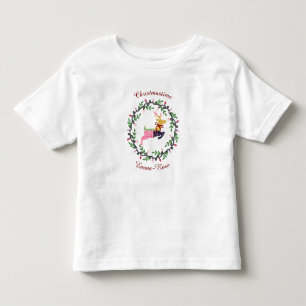 Camiseta Veado Feliz Natal com Coroa Personalizada