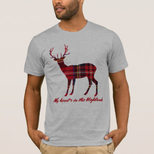 Camiseta Veado real do Tartan de Stewart das citações de