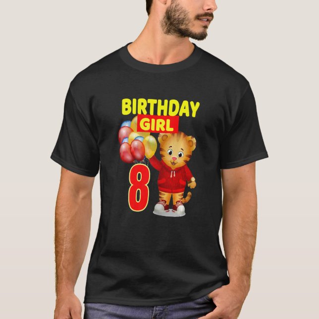 Camiseta Vebyhogh Daniel Tiger, Rapariga De Aniversário De  (Frente)