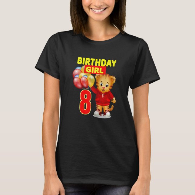 Camiseta Vebyhogh Daniel Tiger, Rapariga De Aniversário De  (Frente)