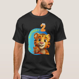 Camiseta Vebyhogh Tiger Aniversário de 2 anos É meu Anivers