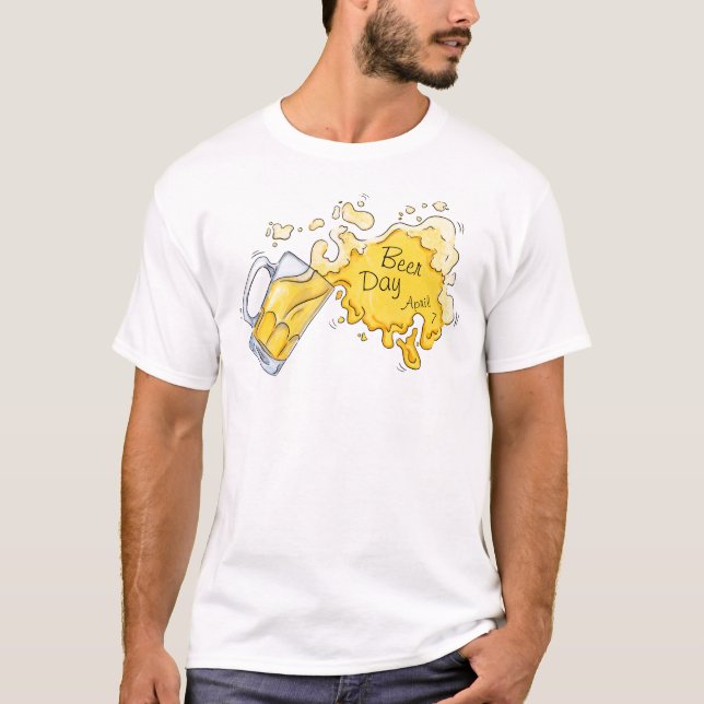 Camiseta Vedação de Cerveja de Aquarela para o Dia da Cerve (Frente)