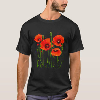 Camiseta Vedante De Plantas De Jardinagem De Flores Vermelh