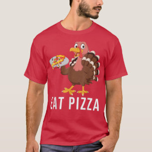 Camiseta Vegan Ação de Graças Turquia Coma Pizza Não Coma C