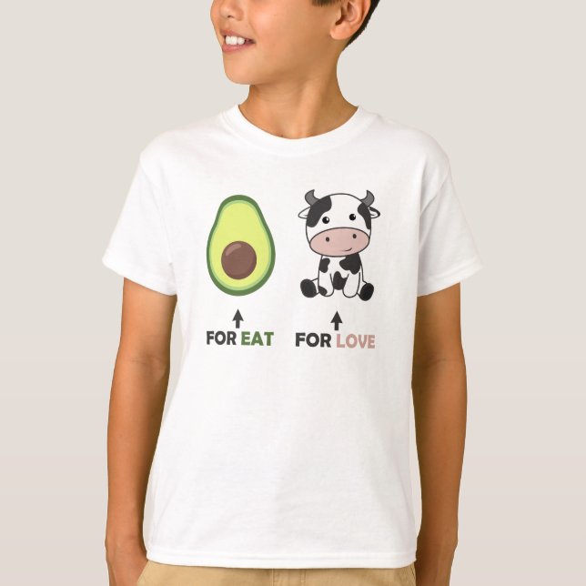 Camiseta Vegan Amante de os animais Vegan Avocado Comida Co (Frente)