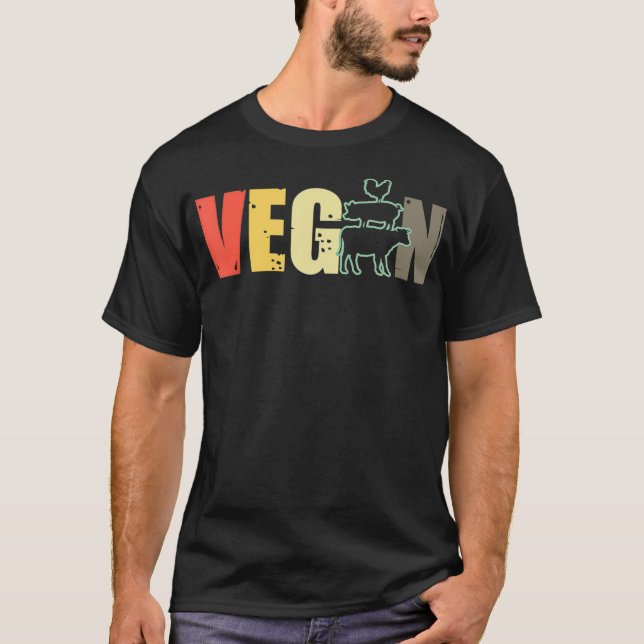 Camiseta Vegan Amante de os animais Vegetarian Foodie Veget (Frente)