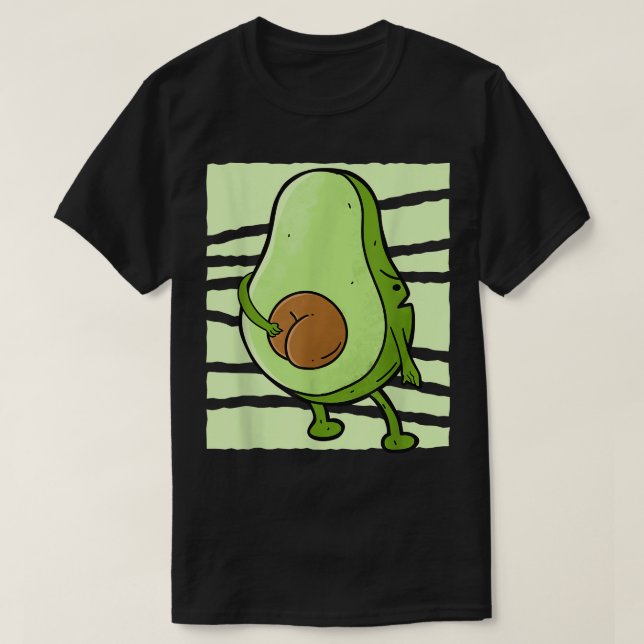 Camiseta Vegan avocado butt Fleitarian Vegetarian  (Frente do Design)