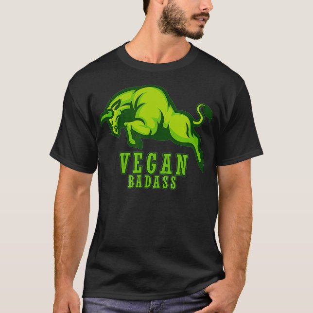 Camiseta Vegan Badass Gift Green Vegan Comida Vegan (Frente)