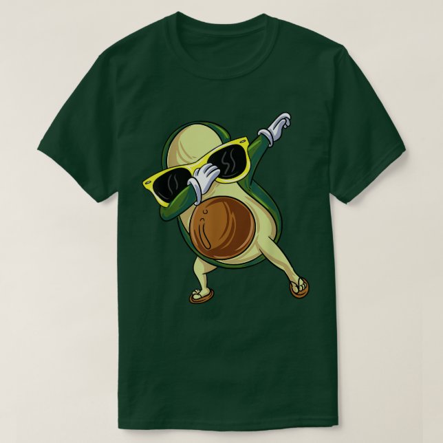 Camiseta Vegan Cinco de Mayo Dabbing Avocado mexicano (Frente do Design)