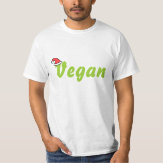 Camiseta Vegan com chapéu de Natal.