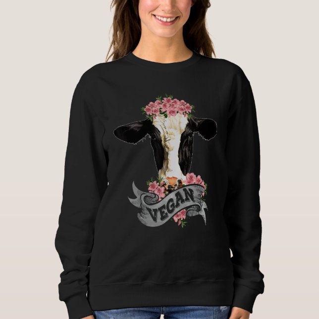 Camiseta Vegan  Cow With Flower Headband (Frente)