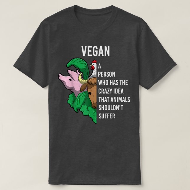 Camiseta Vegan Definition Quote Animals Shouldn't Suffer Ve (Frente do Design)