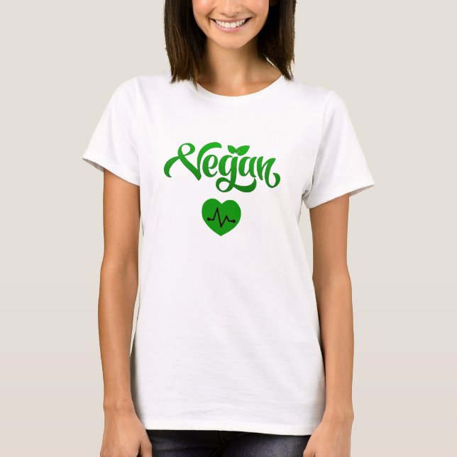 Camiseta Vegan Diet Coração Saudável Ecológico Pre (Frente)