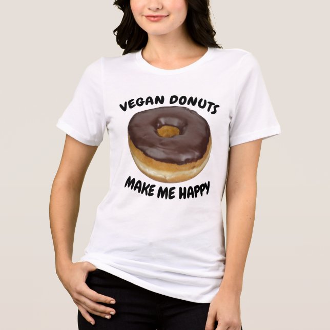 CAMISETA VEGAN DONUTS MAKE ME HAPPY (Frente)