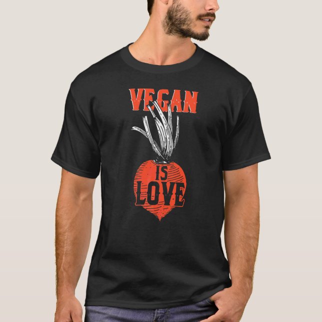 Camiseta Vegan É Amor Veganismo Vegetariano Direitos Animai (Frente)