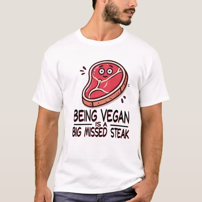 Camiseta Vegan é um Grande Bife Perdido (Frente)