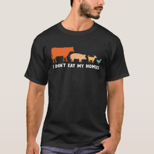 Camiseta Vegan Eu não como minha casa vegetariana engraçada