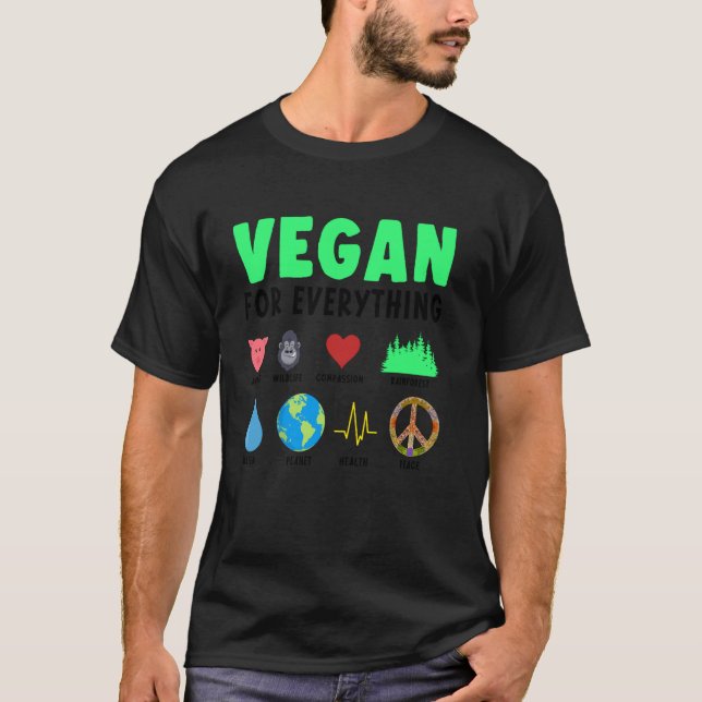 Camiseta Vegan For Everything Organic Food Herbivore Veggie (Frente)