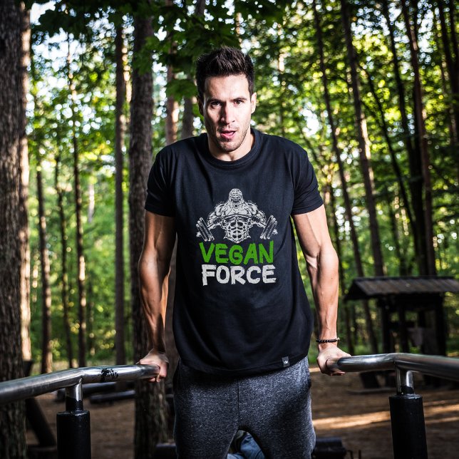Camiseta Vegan Force, Green and White Gym (unisex) (Criador carregado)
