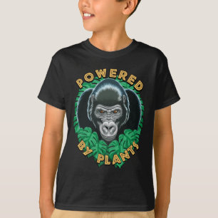 Camiseta Vegan Gorilla - Alimentado Por Plantas Citação
