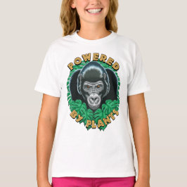 Camiseta Vegan Gorilla - Alimentado Por Plantas Citação
