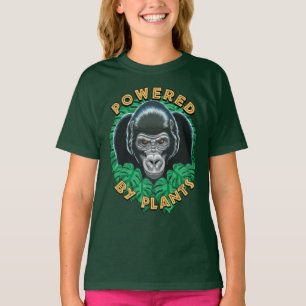 Camiseta Vegan Gorilla - Alimentado Por Plantas Citação