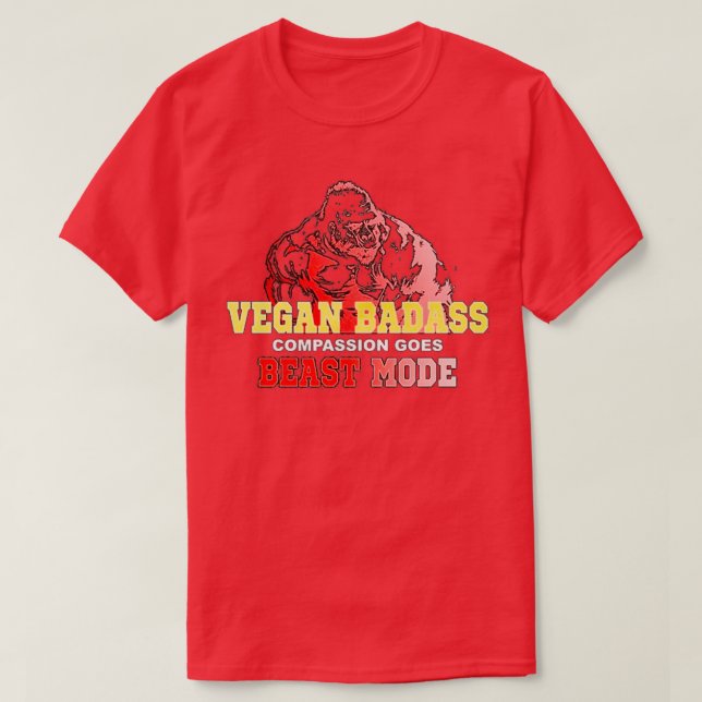 Camiseta Vegan Gorilla Badass Bodybuilder (Frente do Design)