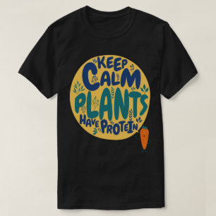 Camiseta Vegan Mantém Plantas Calmas Diversão Vegetal De Pr