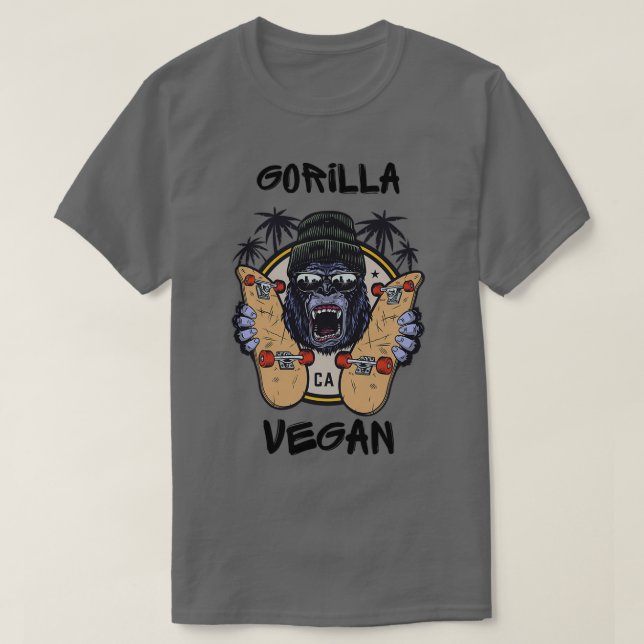 Camiseta Vegan Muscle Gym Vegan Lifestyle Gorilla 1 (Frente do Design)
