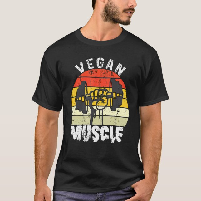 Camiseta Vegan Muscle Vegan Power Weighter Bodybuilder (Frente)