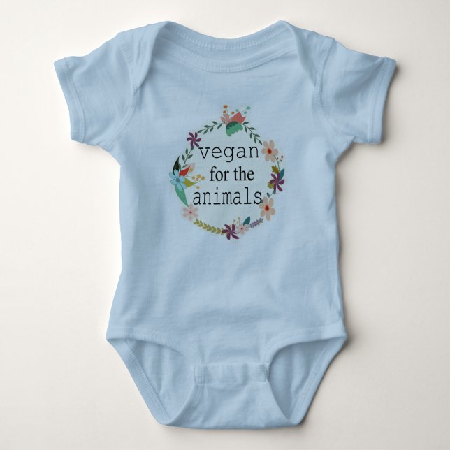 Camiseta Vegan para a veste do design floral dos animais (Frente)