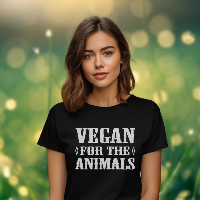 Camiseta Vegan para os animais preto e branco (unisex) (Criador carregado)