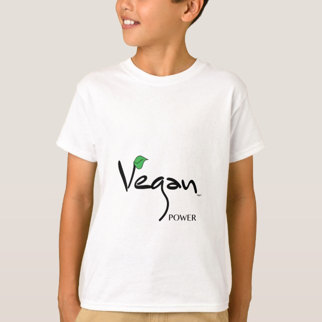Camiseta Vegan Power com folha verde Legal (Frente)