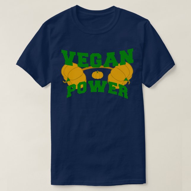 Camiseta Vegan Power Vegetarian Pumpkin Bodbuilding (Frente do Design)